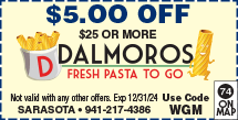 Discount Coupon for Dalmoros Fresh Pasta To Go